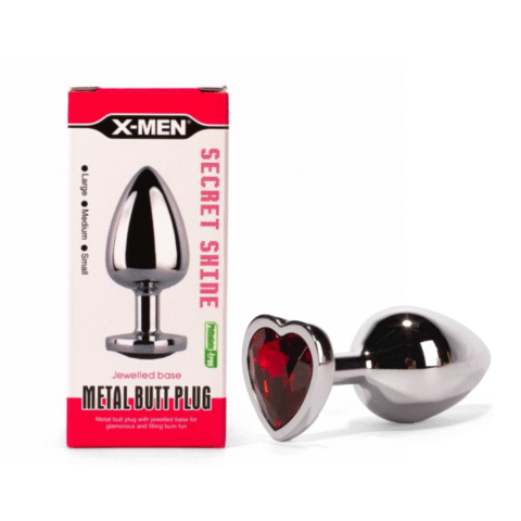 ANALNI ČEP X-MEN Secret Shine Heart Red (L)