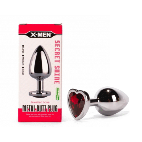ANALNI ČEP X-MEN Secret Shine Heart Red (M)