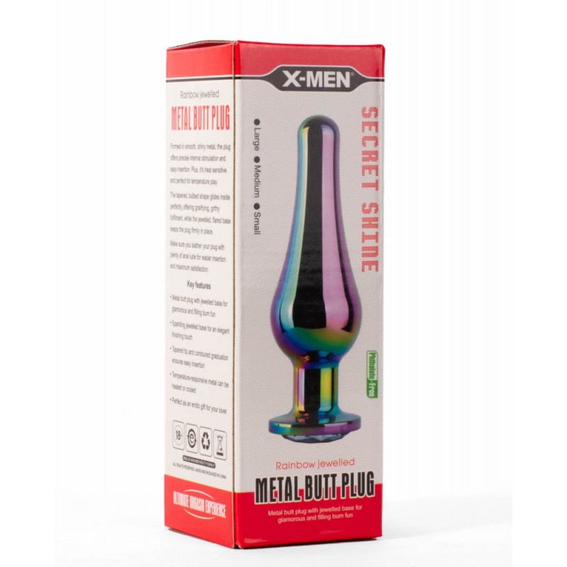 ANALNI ČEP X-MEN Secret Shine Rainbow Jeweled (L) - Slika 7