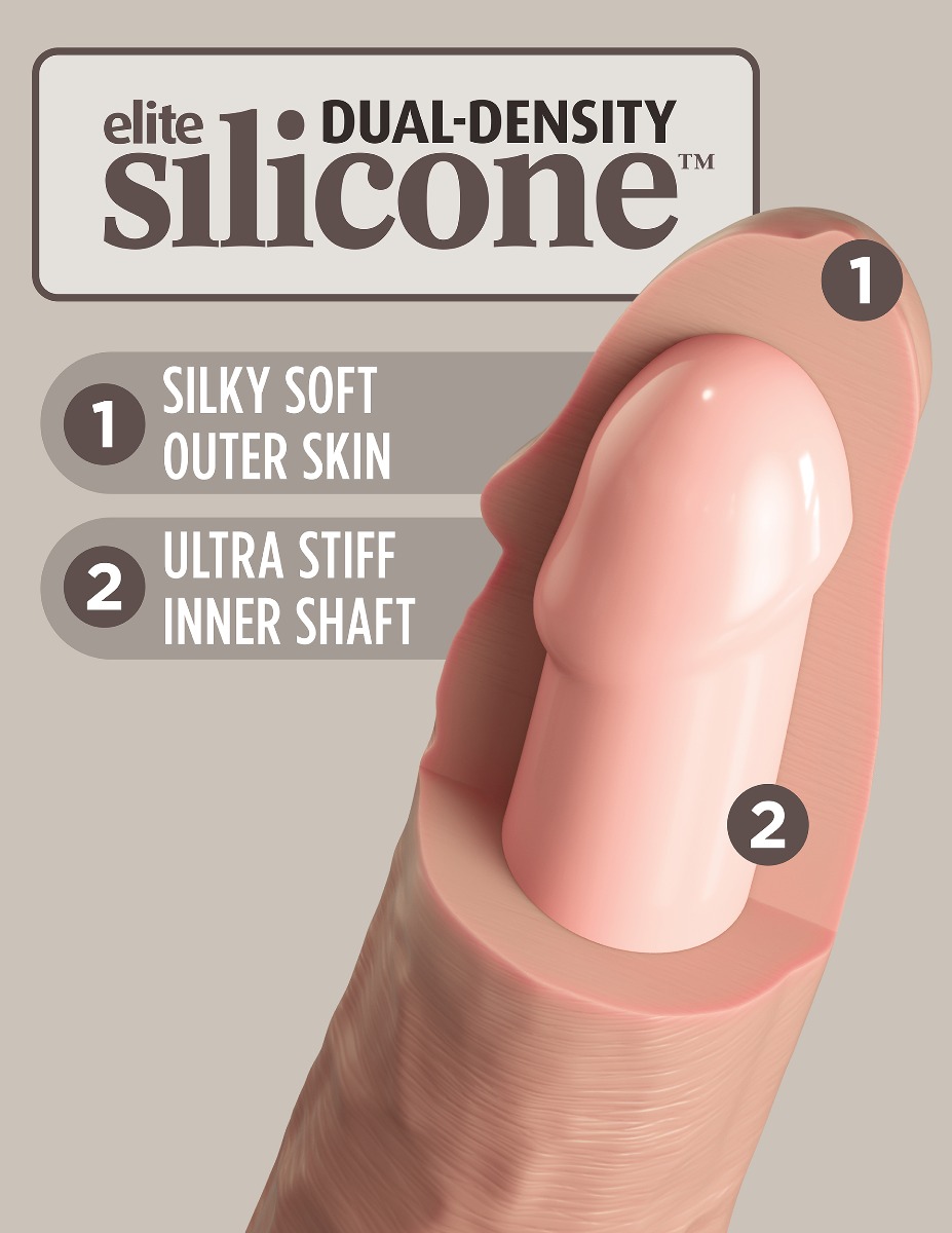 DILDO King Cock Elite Dual Density 8 Light - Slika 5