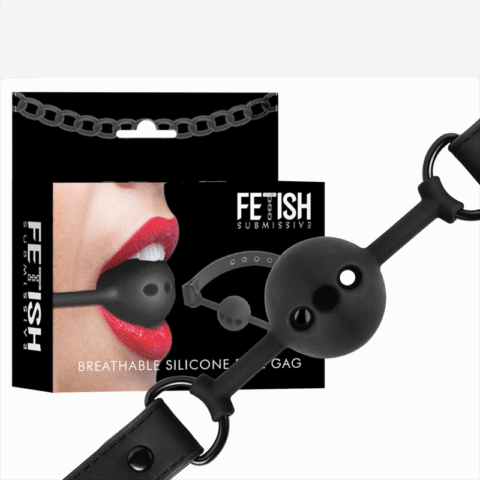 GAG Fetish Submissive Bondage Breathable Silicon Black