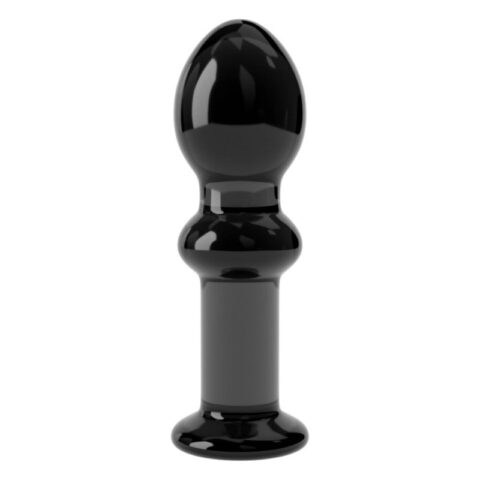 STEKLENI ANALNI ČEP Lovetoy Glass Romance Black 4,5''