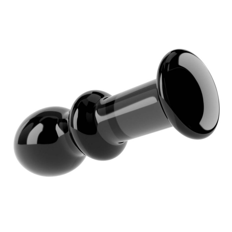 STEKLENI ANALNI ČEP Lovetoy Glass Romance Black 4,5'' - Slika 4
