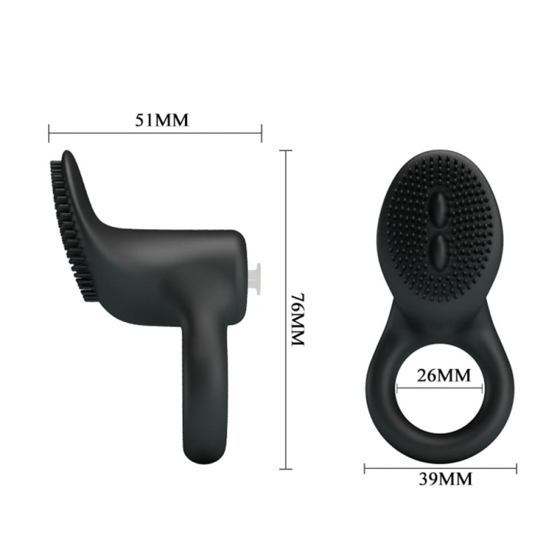 VIBRACIONI PRSTEN ZA EREKCIJU Cobra Black - Slika 2