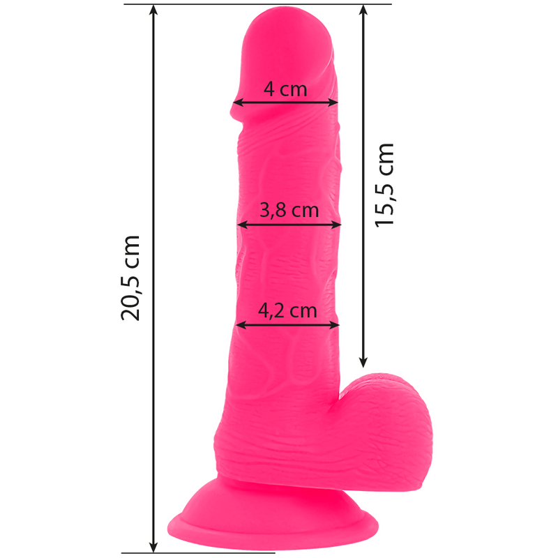 VIBRACIJSKI PENIS Diversia Flexible Pink (20,5 cm) - Slika 6