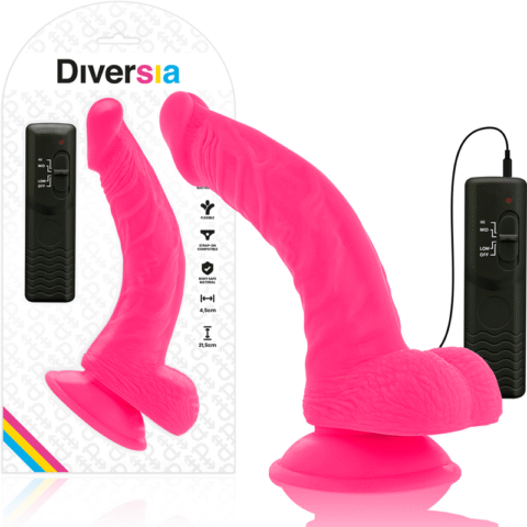 VIBRACIJSKI PENIS Diversia Flexible Pink 21,5 cm