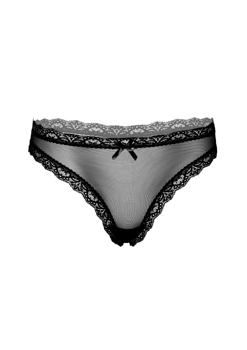 GAĆICE Mesh Tong With Ruched Black-crna-L/XL - Slika 2