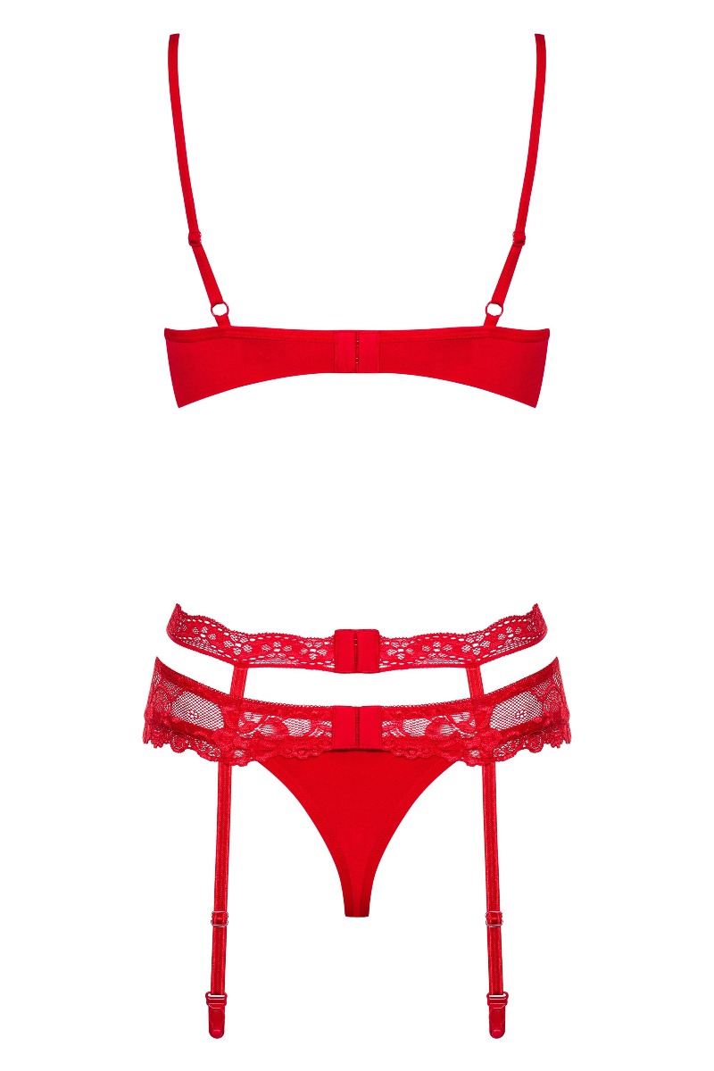 KOMPLET Obsessive Heartina Red-crvena-S/M - Slika 5