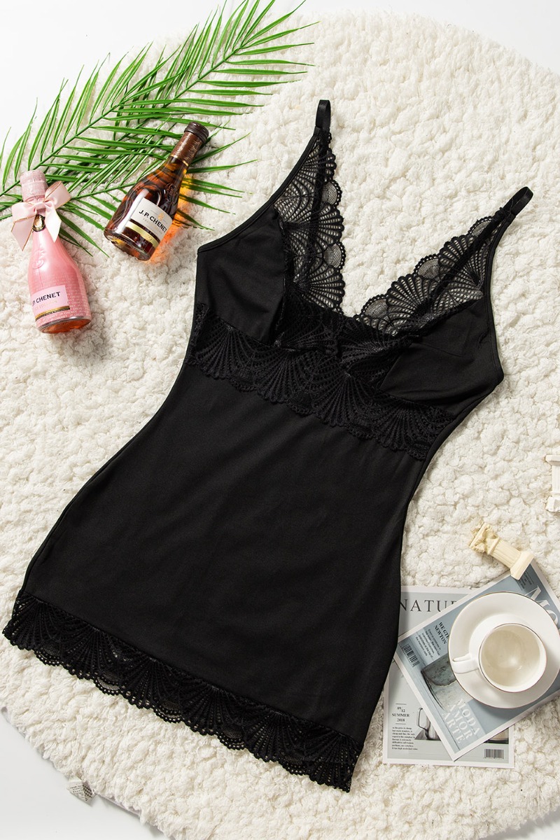NEGLIŽE Lorena Black-črna-S - Slika 5